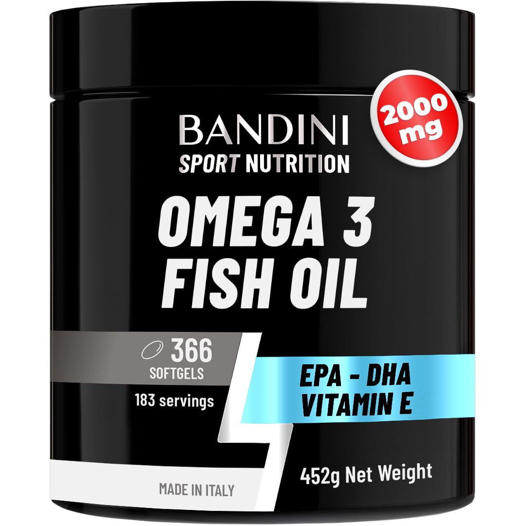 Omega 3 | 6 Months’ Supply, 366 Softgels | 2000 mg Fish Oil with 360 mg EPA, 240 mg DHA & 6,8 mg Vitamin E per Serving | High Strength Omega-3 Fatty Acids Capsules for Eyes, Brain & Heart