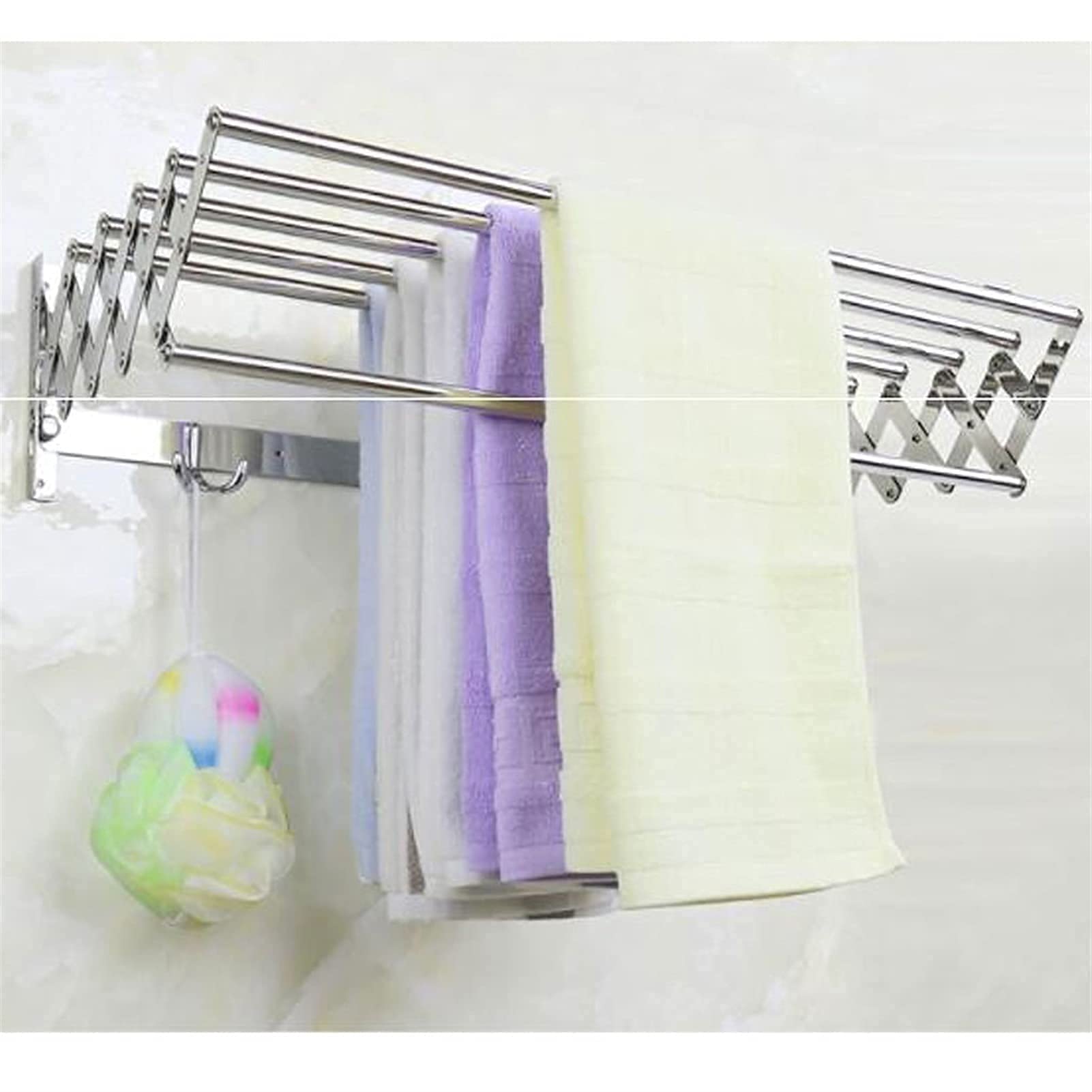 Este tendedero de Pared, tendedero Plegable, tendedero de Ropa Extensible y retráctil, tendedero de Ropa fácil de Instalar (50 cm) (60 cm) (50 cm)