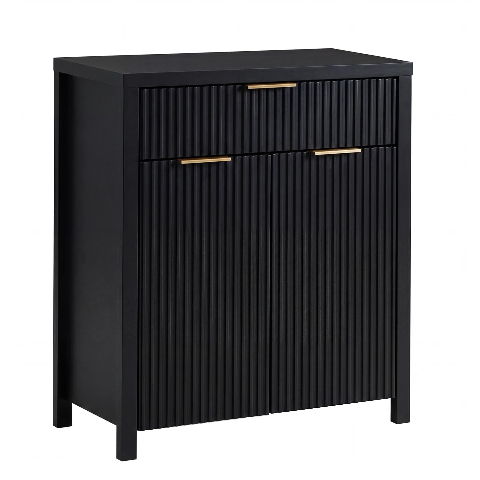 Panana Sideboard Cabinet with 1 Drawer & 2 Doors, 72Wx83.5Hx35D cm (Black)