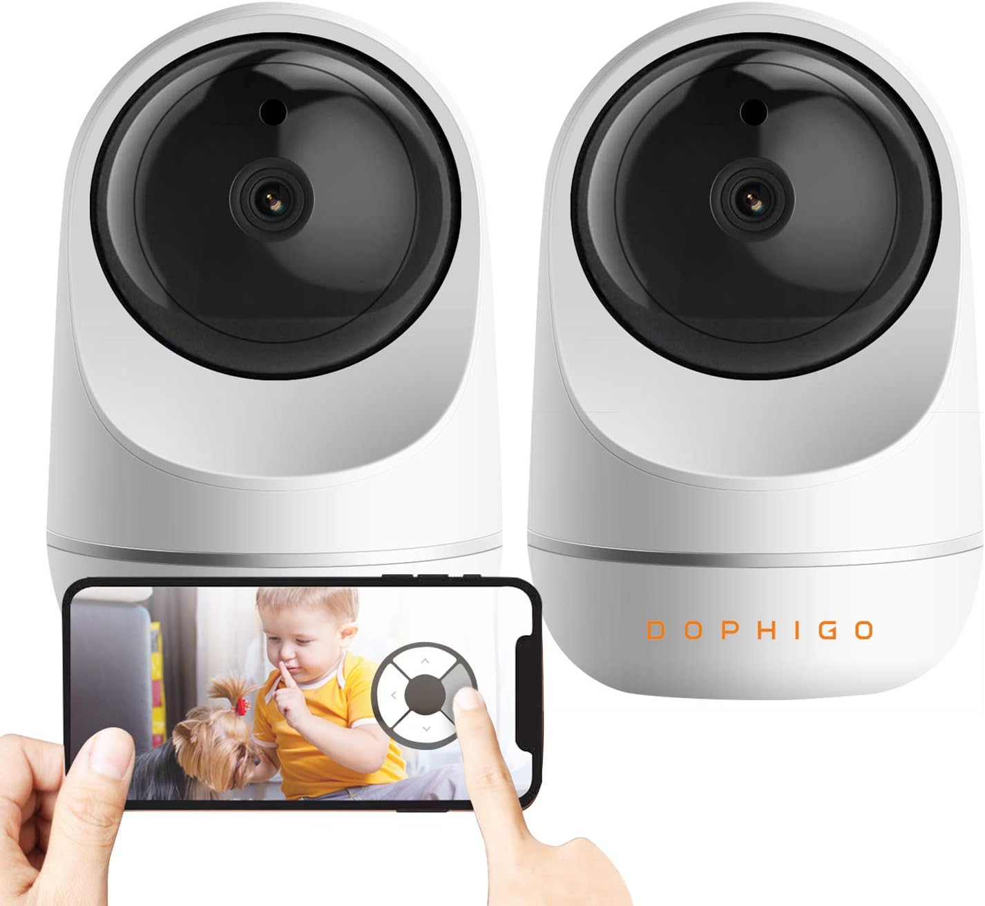 1080P Dome 360 Wireless Baby Monitor Safety Auto Tracking Home Security Surveillance IP Cloud Cam Night Vision Camera (2 Pack Camera)