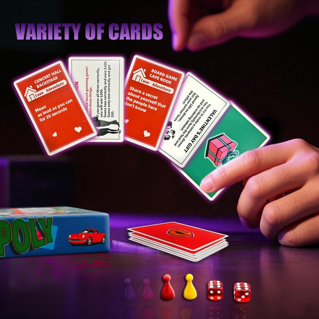 LOVEOPOLY: Fun Couples Board Game for Date Nights & Conversations – Build Connection with Playful Challenges (2-4 Players)