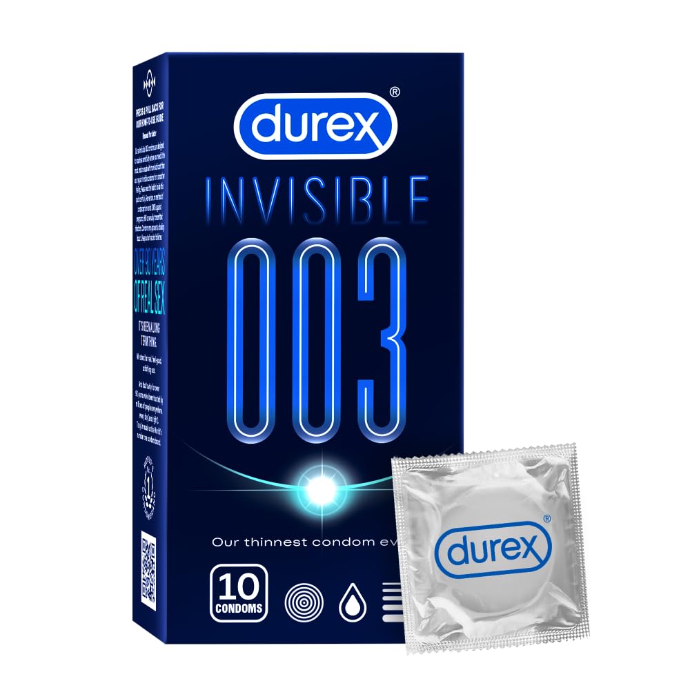 Durex Invisible 003 Condoms 10S | Micro Thin Condom for Maximum Sensations