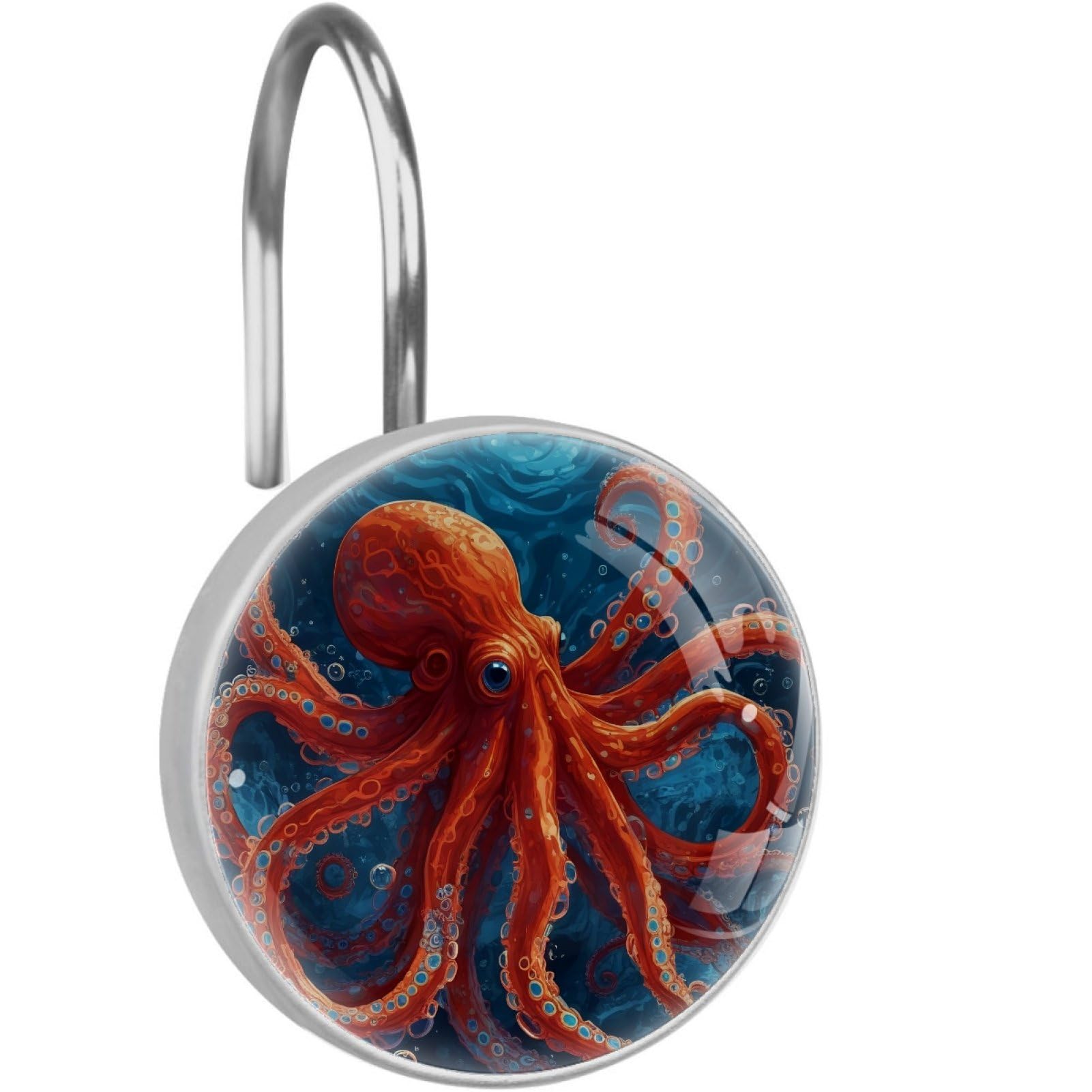 VAPOKF Decorative Shower Curtain Hook: Octopus Rustproof Stainless Steel Shower Curtain Ring for Bathroom - Shower Curtain Hook & Hangers - Set of 12