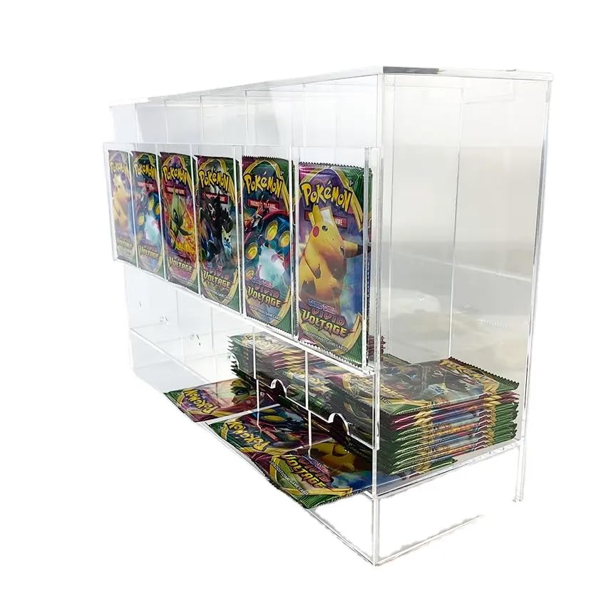 The Hobby Lair Booster Pack Dispenser Compatible with Pokemon and Other TCGS | Super Configurable Acrylic Display | Fits Entire Booster Box (6 Slot)