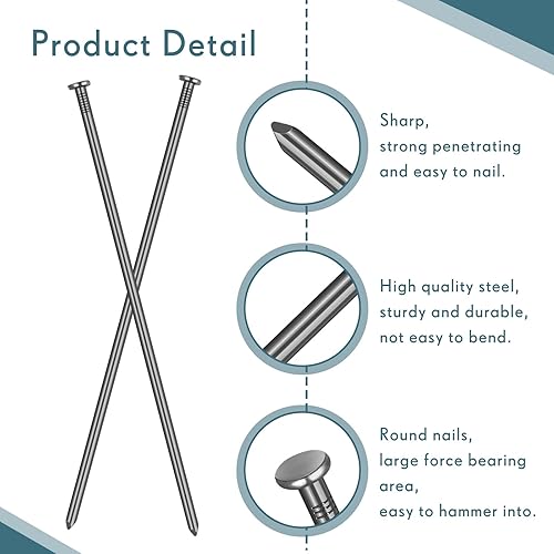 Miniatura 2 de Nuenen 100 estacas de metal resistentes de 12 pulgadas para anclaje de paisaje, picos de borde de jardín para estacas de césped artificial, bordes