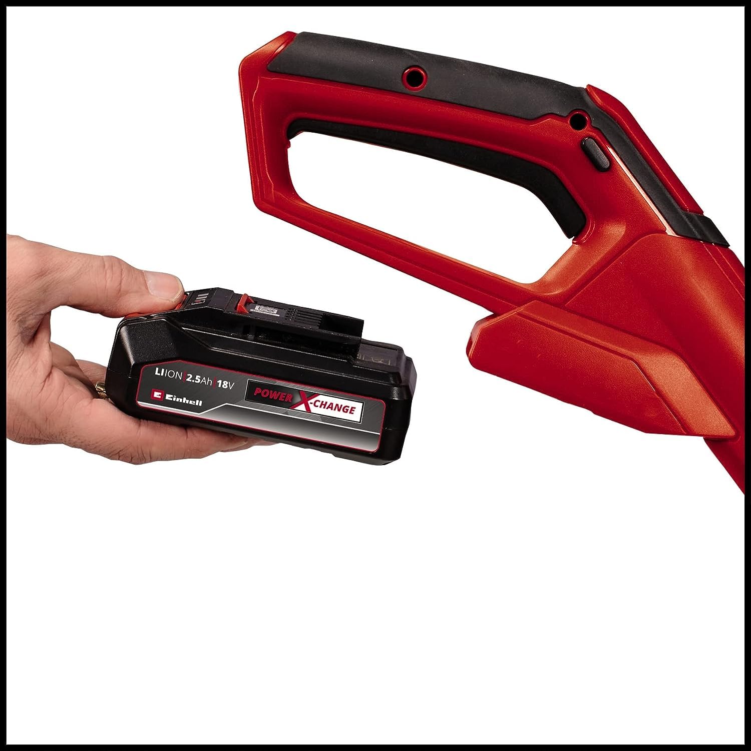 Einhell Cortacésped con batería GE-CT 18/28 Li TC-Solo Power X-Change (Iones de Litio, 18 V, Carro de Recortadora, 28 cm de Anchura de Corte, Hilo, envío sin batería ni Cargador)