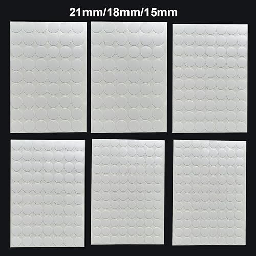 Miniatura 4 de 6 hojas, 440 calcomanías autoadhesivas de PVC para agujeros de tornillo para armario, tornillos de 0.591 in, 0.709 in, 0.827 in, tapas para