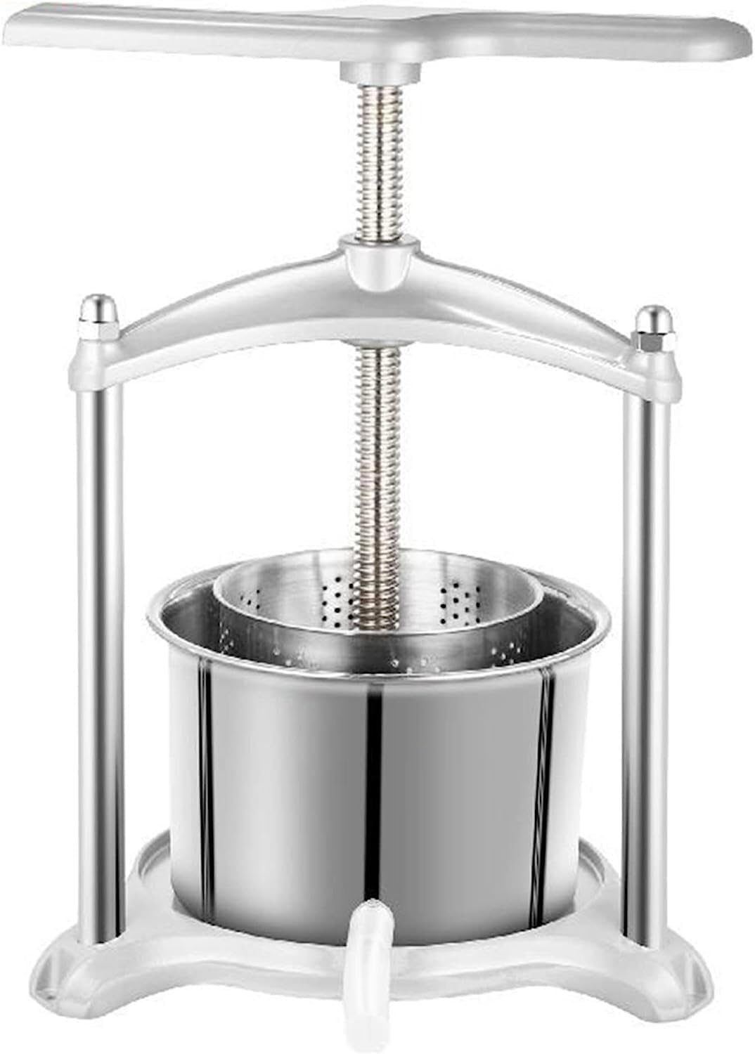 Honey Manual Press Wine Press, 3L Stainless Steel Juicer, Household Manual Wine Press for Wine Making, Fruit and Vegetable Press