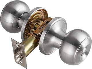 Brushed Nickel Door Knobs Interior,Bath & Bed Privacy Door Knob, Keyless Door Lock Round Doorknobs