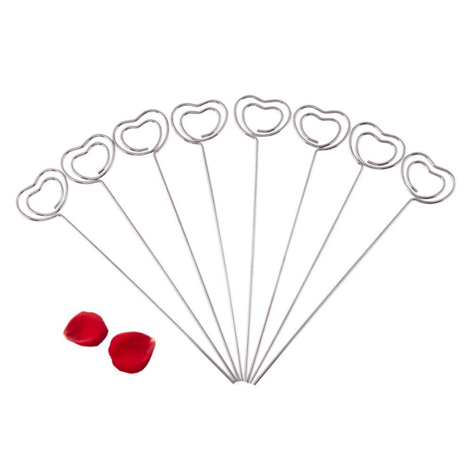 50 Pièces Porte-Photo Sur Pied En Métal Argenté - Clips Mémo Pour Notes, Photos Et Décoration Gâteau Mariage