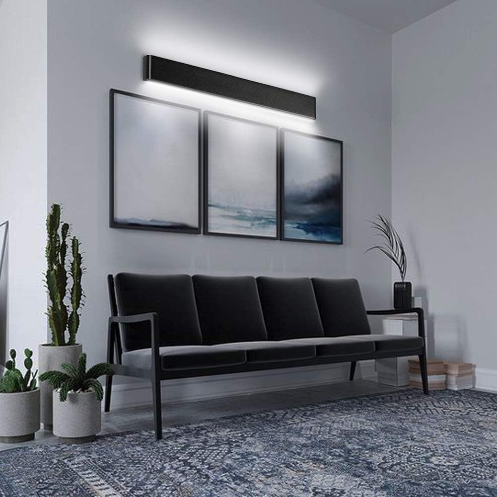 Ralbay LED Modern Bathroom Vanity Light 43.3"/35W Up and Down Matte Black LED Vanity Light for Bathroom Wall Light Fixtures