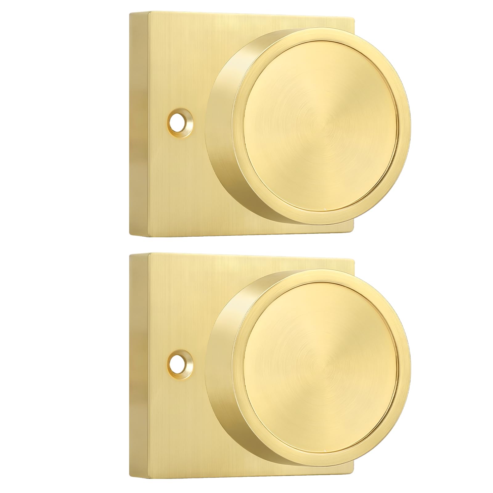 Goldenwarm Gold Door Knobs Dummy, No-Turning - 2 Pieces