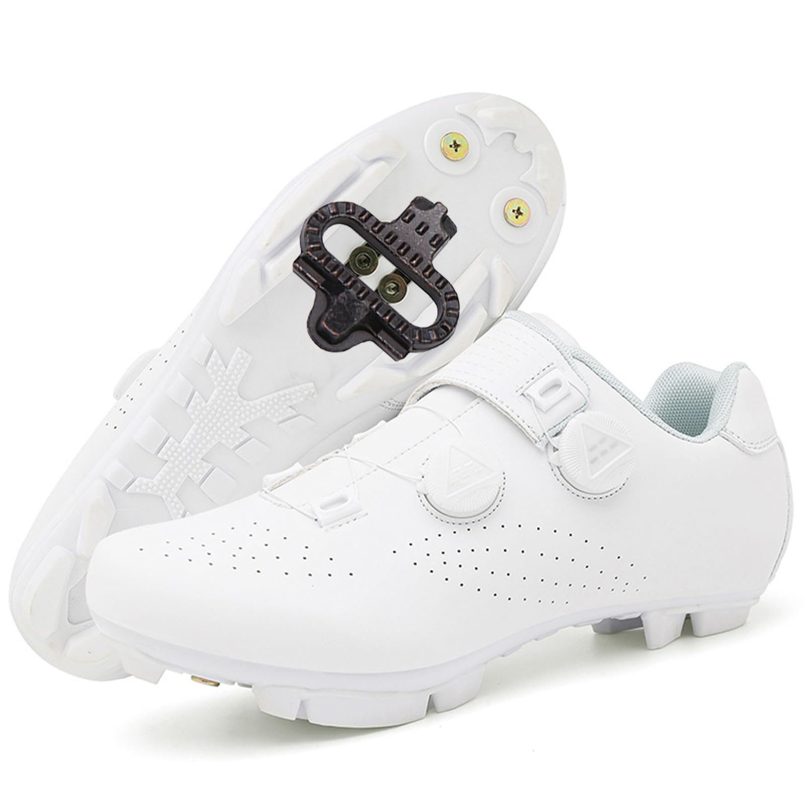 Zapatilla de Ciclismo MTB Hombre Zapatos Bicicleta de Montaña Compatible con SPD Pedales 2 Tornillos con Calas Unisex Adulto