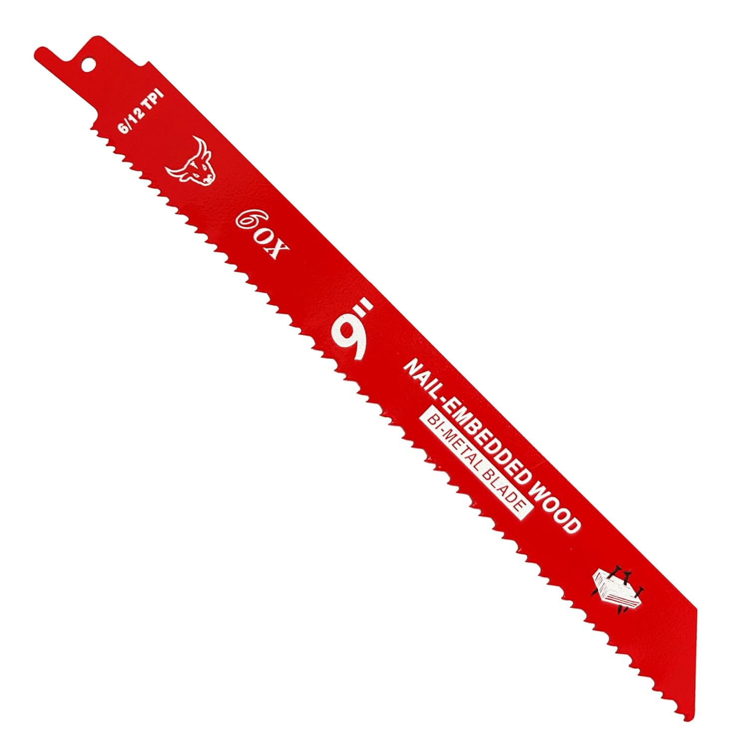9 Inch Reciprocating Saw Blades for Nail-Embedded Wood Demolition, 6/12 TPI, Bi-Metal Sawzall Blade - 20 Pack