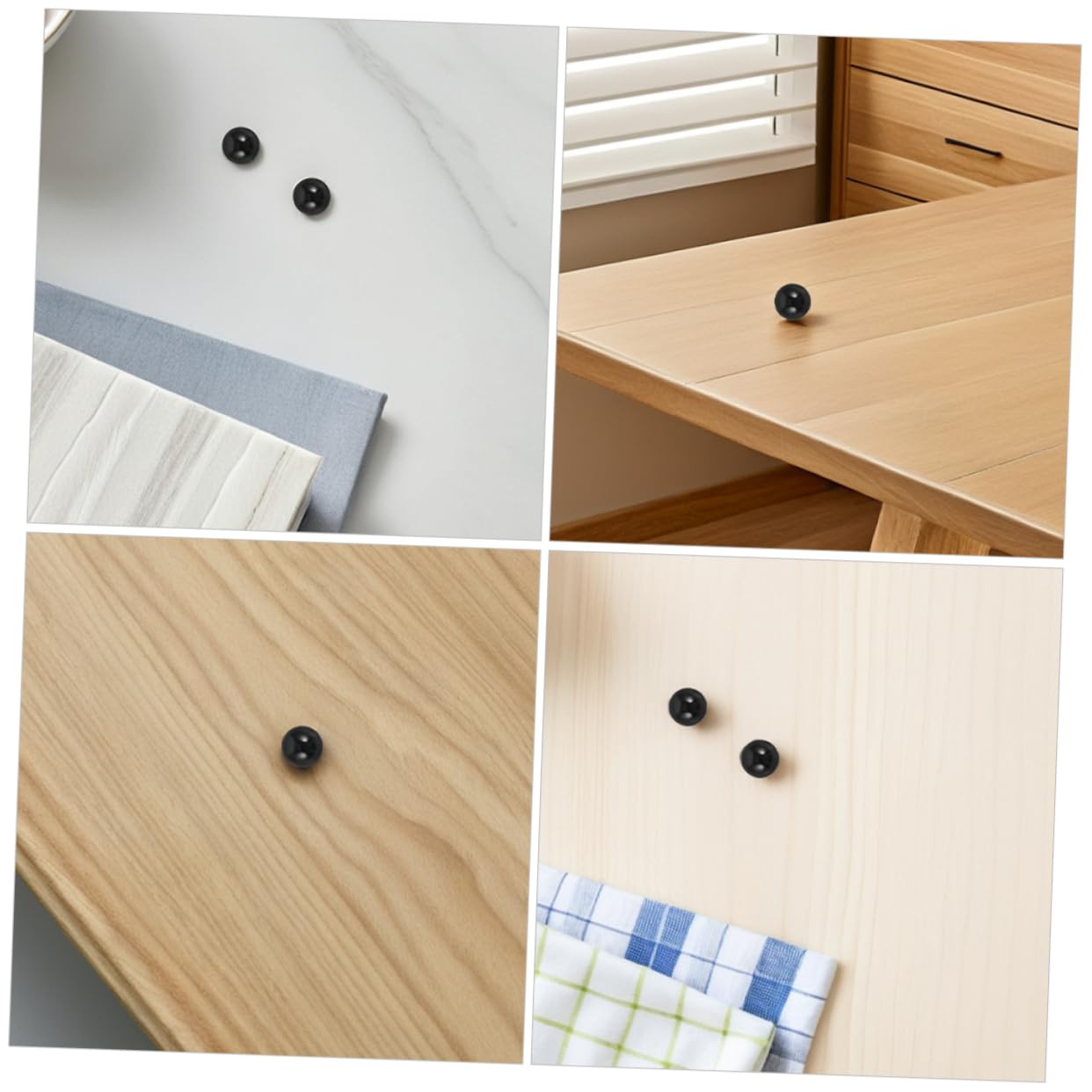 Abaodam Lot de 4 Boules de Rechange pour Mini Flipper en Plastique Noir, Faciles à Installer, Adaptées aux Tables de Jeu pour Usage Domestique