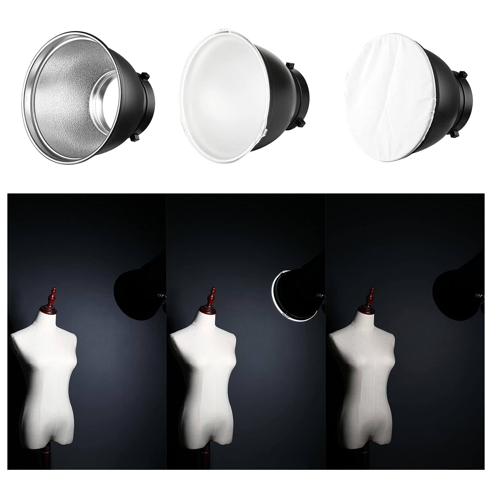 SOONPHO - Diffusore standard per lampada da 18 cm, con griglia a nido d'ape da 10/20/30/40/50/60 gradi, in 6 colori, morbido panno per Bowens Mount Studio Strobe Flash Light Speedlite