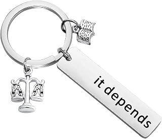 Lawyer Gift Attorney Gift Scales of Justice Lawyer Keychain Law School Graduation Gift It Depends Keychain (It Depends K)