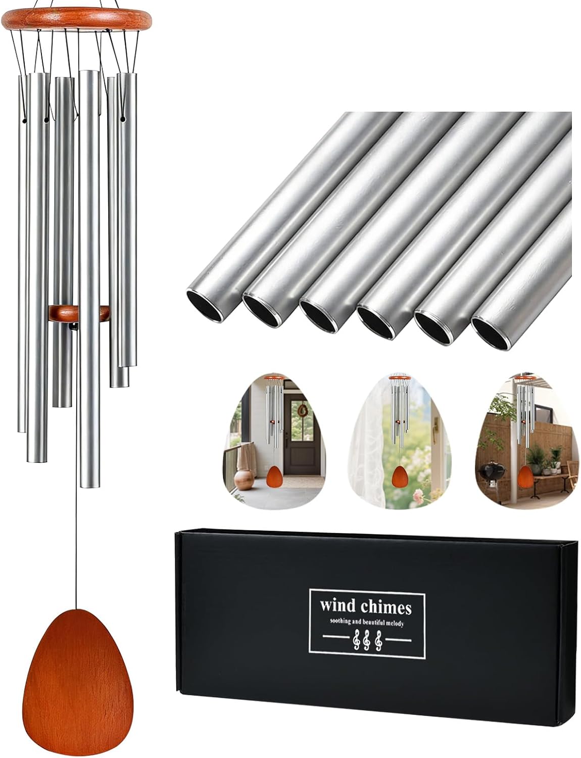 Wind Chimes for Outside,Soothing Melodic Tones Windchimes for Outdoor, Garden, Patio Decoration, Memorial Wind Chime for Mother’s Day Mom Women Grandma Neighbors Unisex