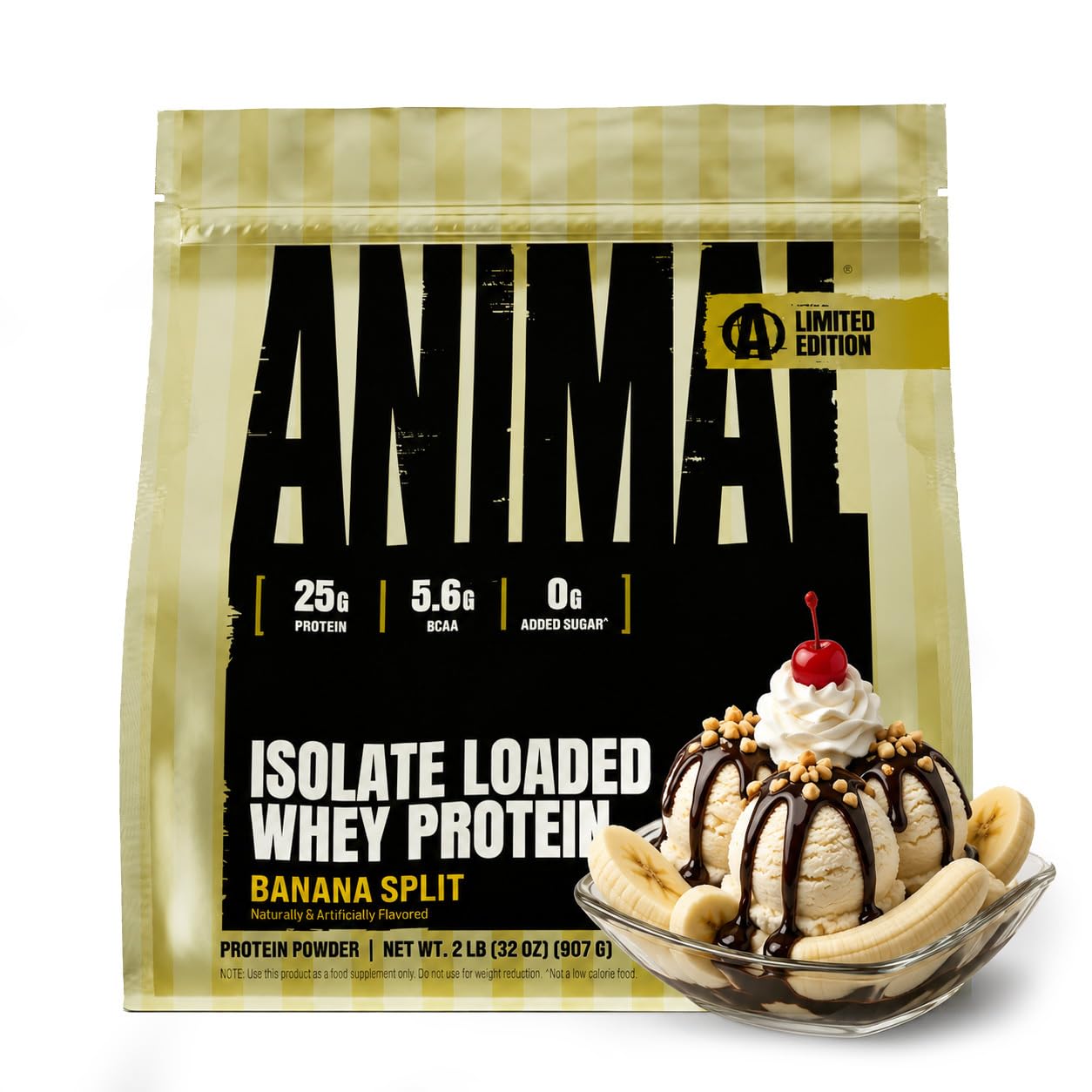Animal Whey Protein Isolate Powder | 25g Protein | Banana Split 2lb Banana Split 2 Pound (Pack of 1)