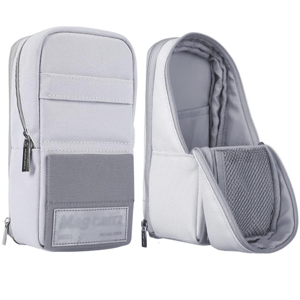 ZQDMYT Estuche multifuncional vertical de gran capacidad, bolsa de almacenamiento de escritorio, suministros para estudiantes, bolsa de transporte de viaje para adolescentes o adultos (color: gris)
