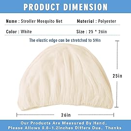 Mosquito Net for Stroller - Protective 2Pack Perfect Bug Net for Strollers, Bassinets, Cradles, Playards, Pack N Plays and Portable Mini Crib (Khaki)