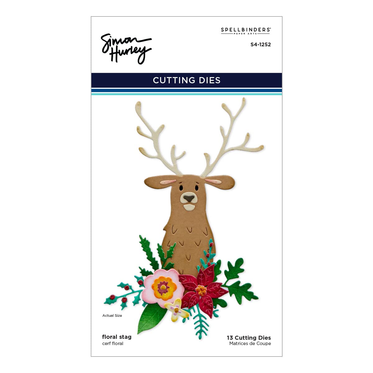 Spellbinders Floral Stag -Joyful Christmas Simon Hurley Etched Dies