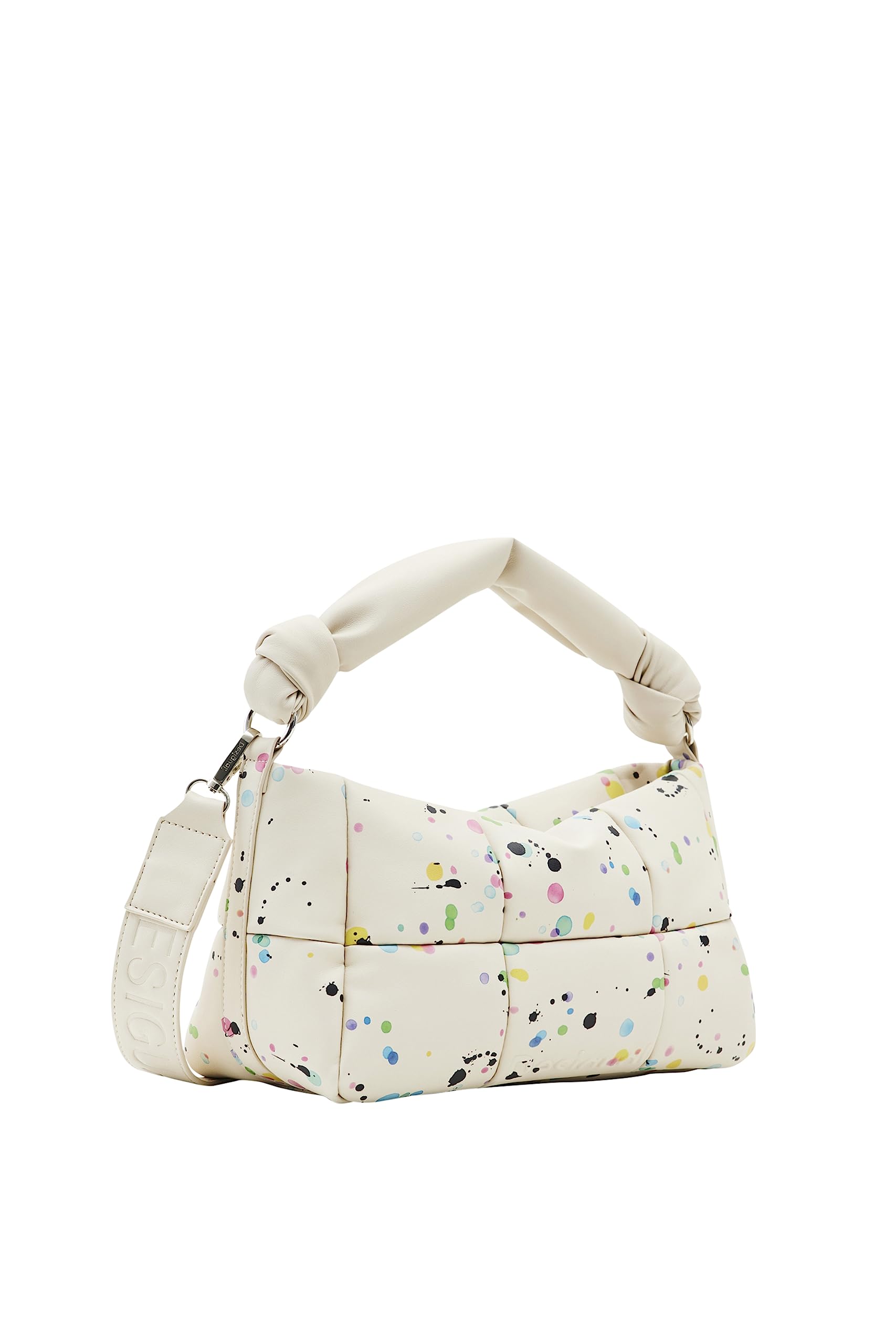 Desigual Women's White Droplets Quilted Bag, Polyurethane, U