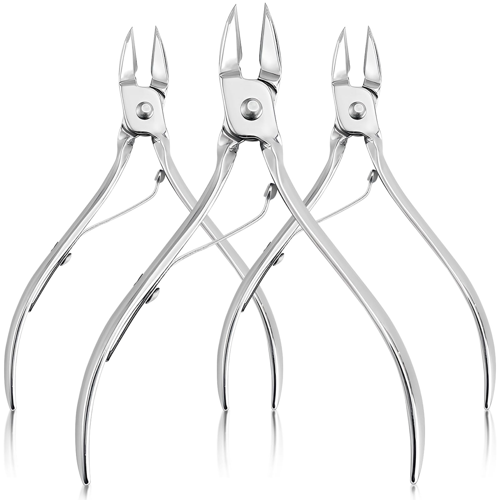3 Packs Nail Cuticle Trimmer Professional Cuticle Cutter Stainless Steel Cuticle Nippers with Double Spring Cuticle Clippers Pedicure Manicure Tools for Fingernails and Toenails