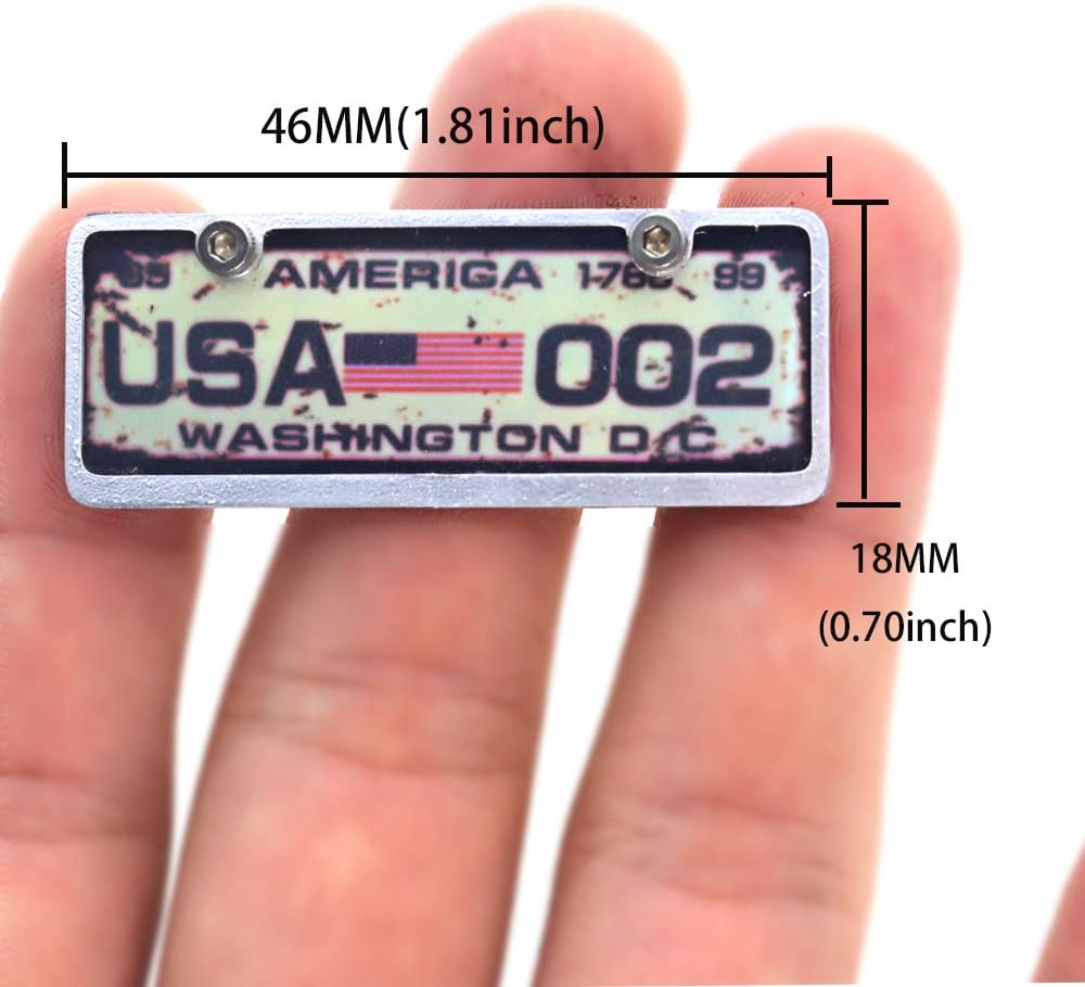REhobby 1/10 RC Car Accessories License Plate Metal Frame 46x18mm for 1:10 Tamiya CC01 Scx10 90046 90047 Rc4wd D90 TRX-4 Trx4 Crawler Car (USA002)