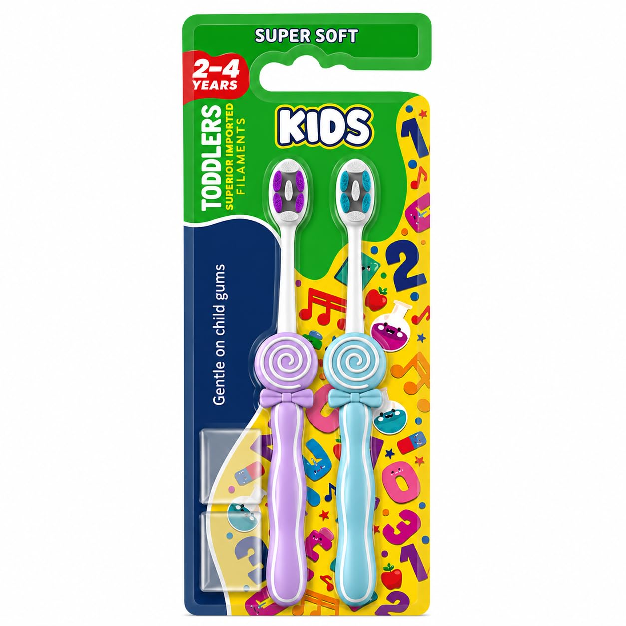 Kids Toothbrush for Toddlers 2–4 Years | Super Soft Bristles | Gentle on Sensitive Gums | Easy Grip Ergonomic Handle | BPA Free Toddler Toothbrush | Pack of 4-image-7