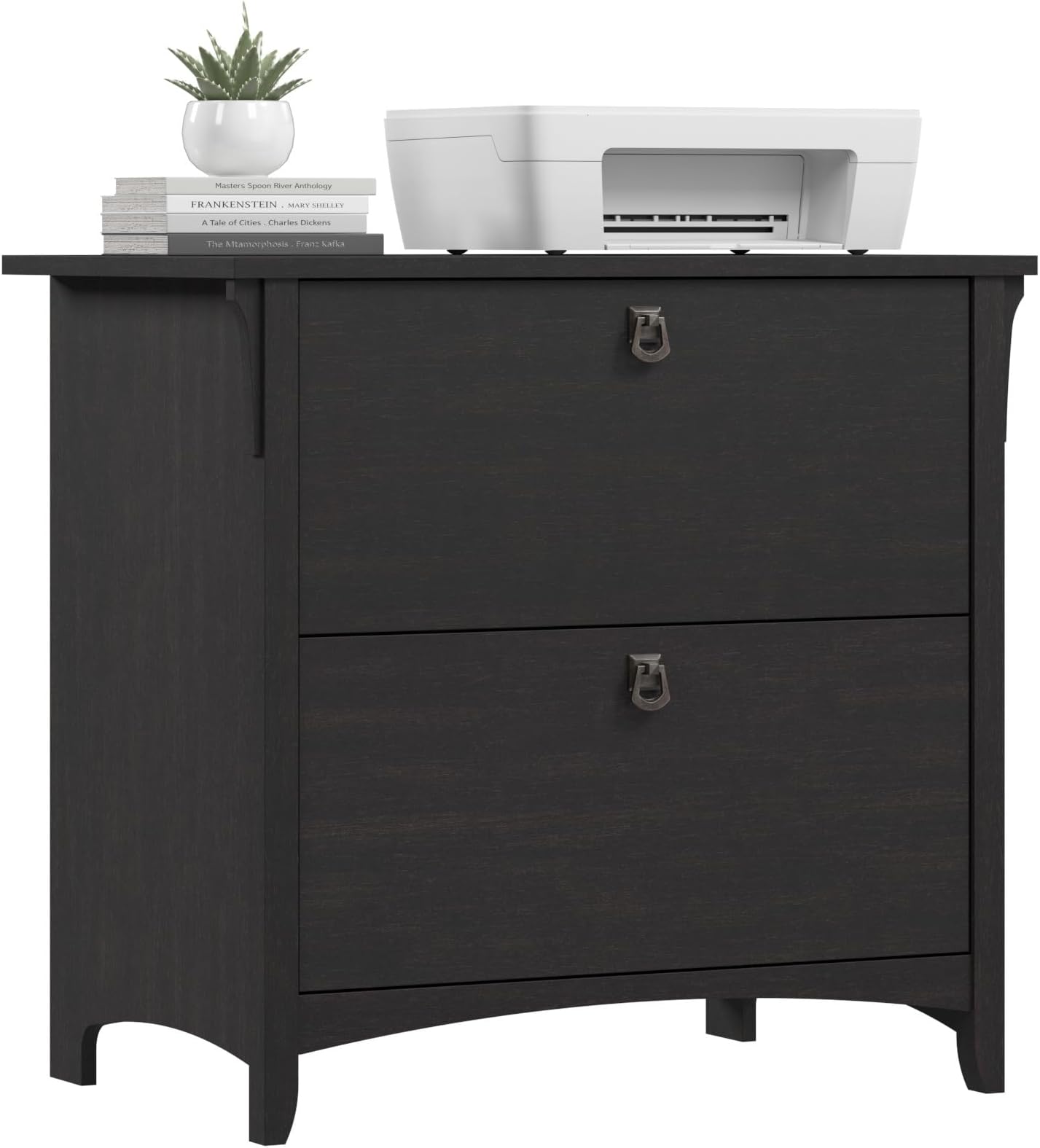 Salinas 2 Drawer Lateral File Cabinet in Vintage Black, Home Office Storage Solution, Organizer with Drawers for Workspace, Filing Unit