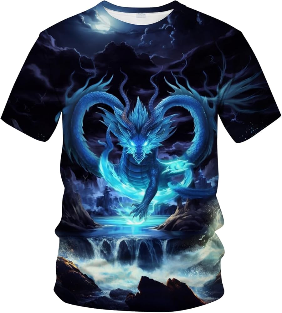 Traditioneller chinesischer Drache T-Shirt lustig Anime Grafik Tee Shirt