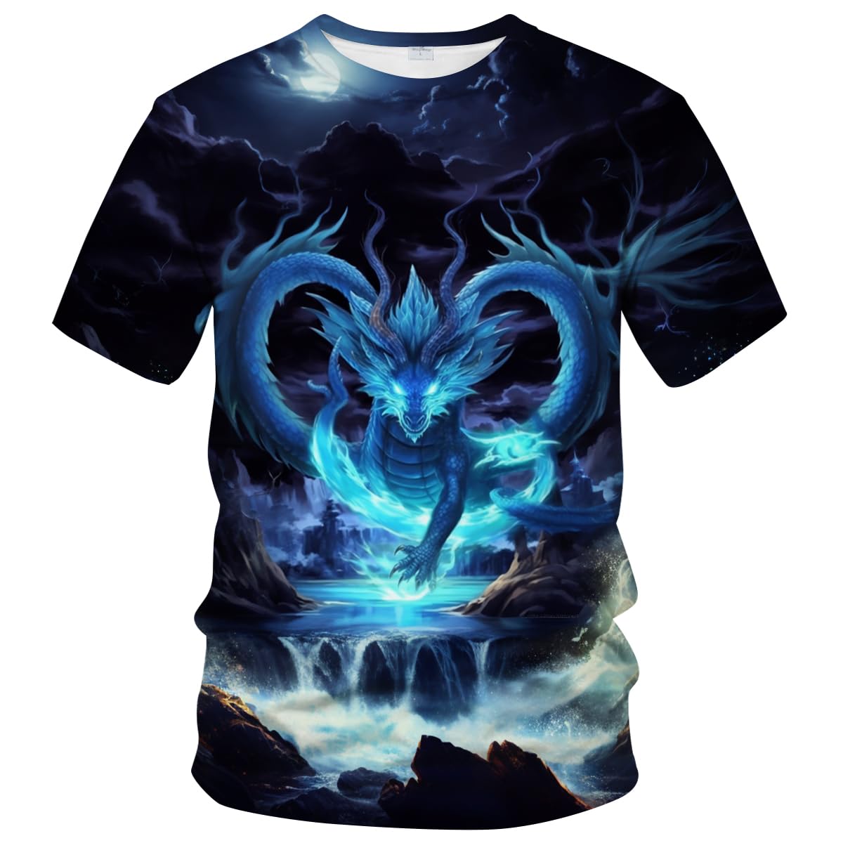 WHNBCW Traditional Chinese Dragon T-Shirt Funny Anime Graphic Tee Shirt