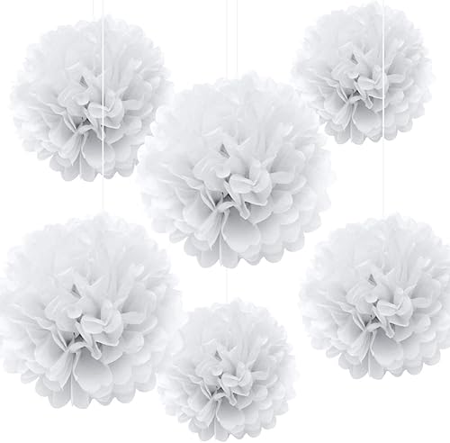 Miniatura 18 de Binpeng Pompones de papel para colgar, bola de flores de papel, decoración de bodas, fiestas, celebraciones, decoración al aire libre, flores