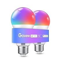 Govee Lampadina LED E27 Intelligenti WiFi e Bluetooth, Funziona con Matter, Alexa e Google Assistant, 800lm, 16 Milioni di Colori RGBWW fai da te, Sincronizzazione Musicale Lampadina Smart, Set di 2