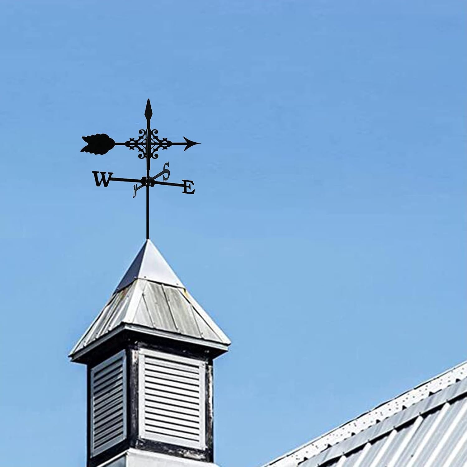 Metal Weathervane with Arrow Ornament, Garden Weathervane, Weathervane, Professional Wind Direction Indicator, Garden Yard Roof Mounting, Easy to Use