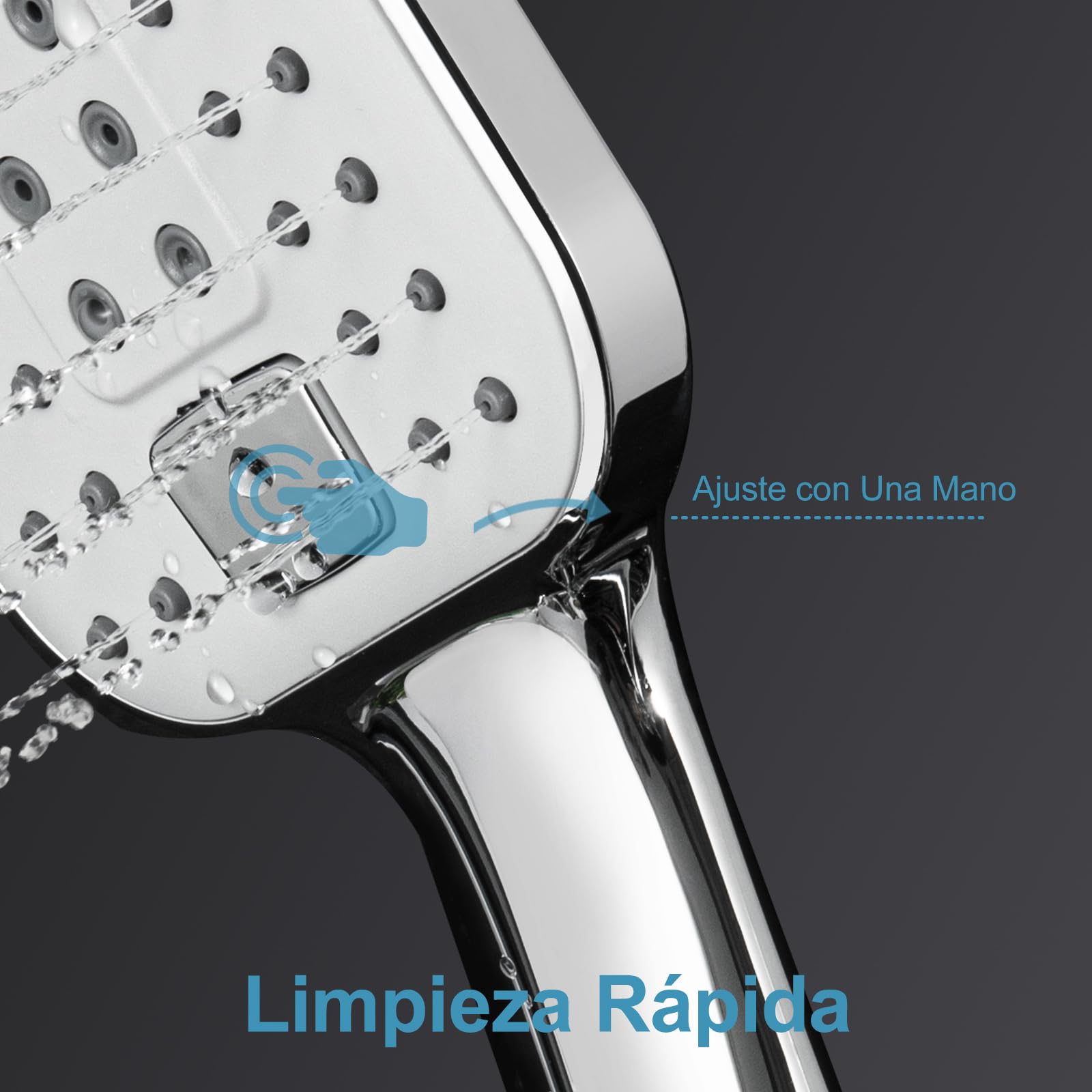 OFFO Conjunto Soporte Ducha, Barra de Ducha de 90 cm de Acero Inoxidable con Manguera de 1.6 m, Alcachofa de Mano (3 Modos, 120 mm), Duchas de Baño Columna Ducha sin Grifo, Cromo