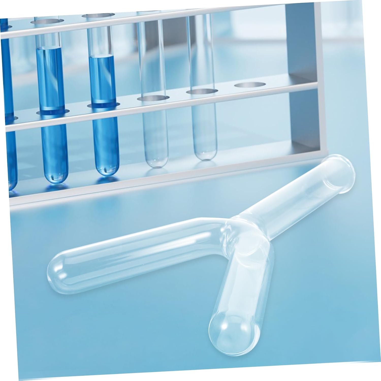 Blast Test Tube Lab Glassware Y-Shaped Tube Connector for Gas Experiments