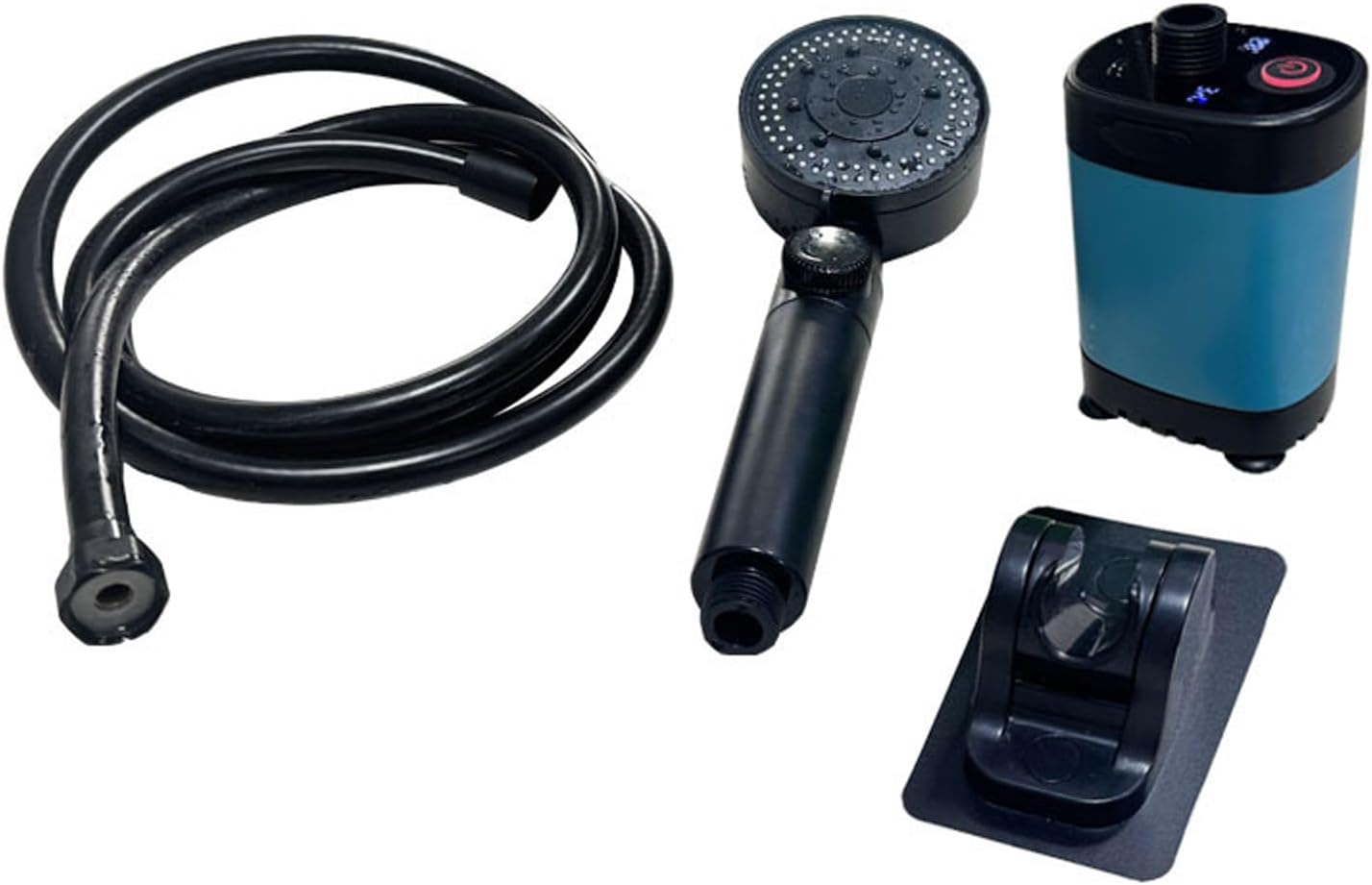 Camping Shower with Digital Temperature Display USB Recharging Electric Shower for Hiking Camping Travel Portable