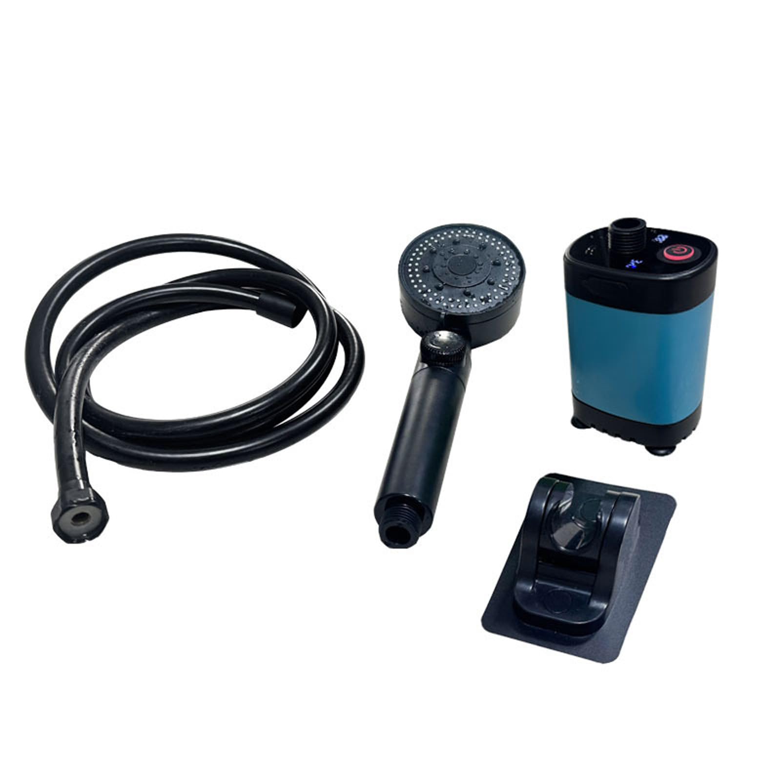 Doccia da campeggio ricaricabile USB compatta con display digitale portatile ABS doccia elettrica per campeggio escursionismo spiaggia all'aperto