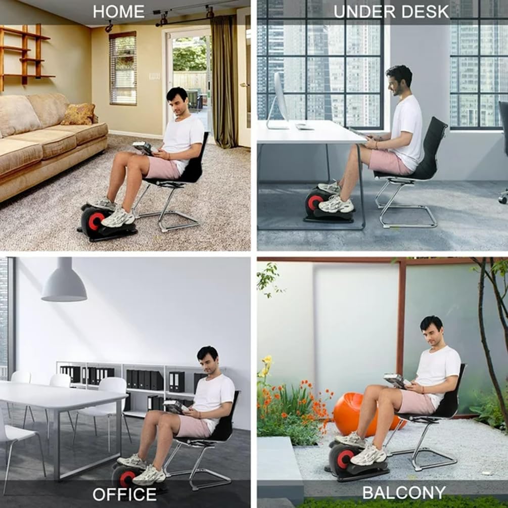 Elektrische pedaaltrainer, hometrainer voor onder het bureau met LCD-scherm, mini-trainingsfiets voor thuis voor senioren, benen/armentraining