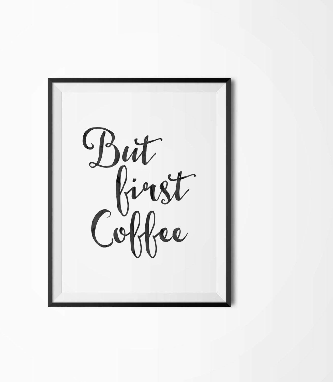 But First Coffee Printable Poster Kitchen Decor Minimal Poster Digital
