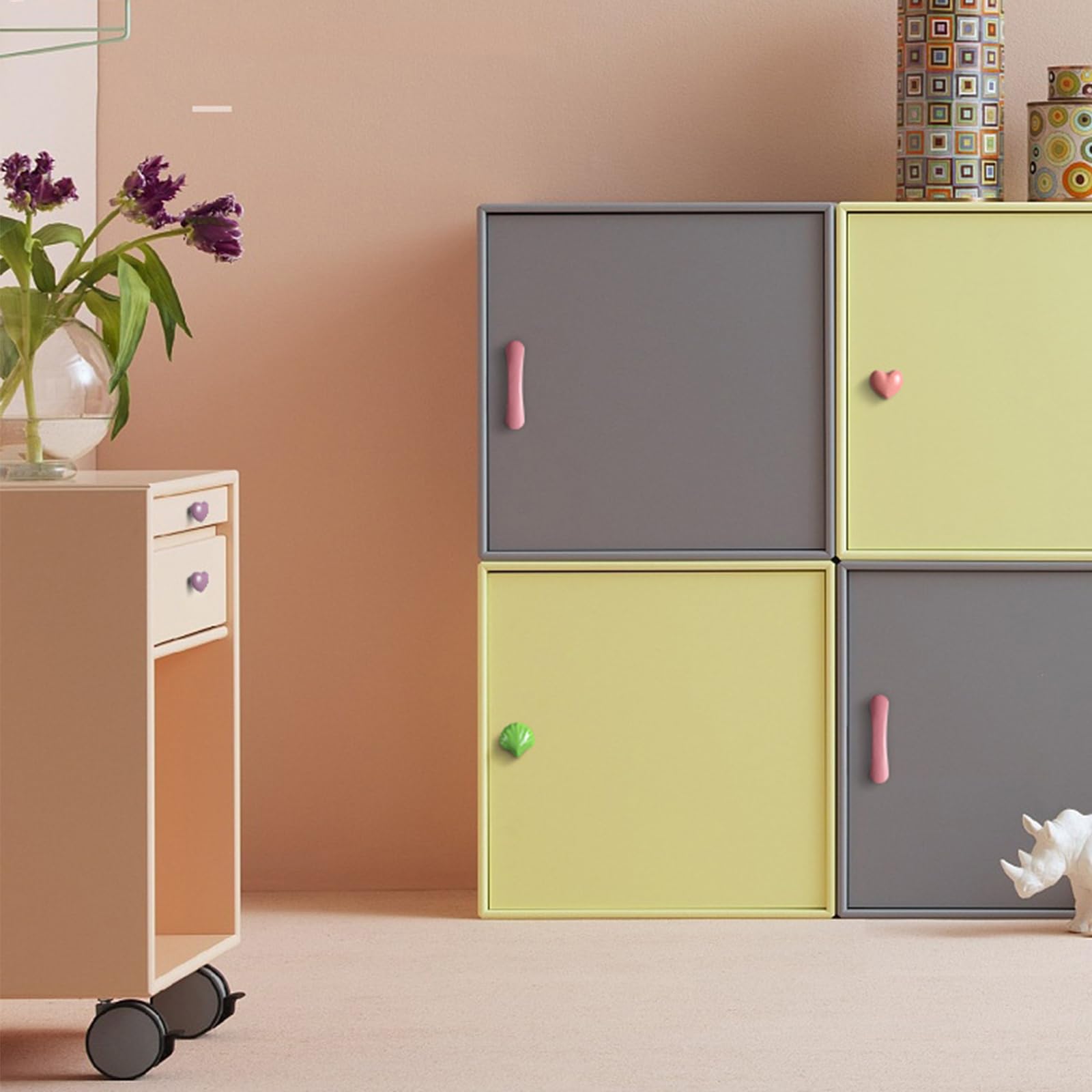 Xinlie Paquete de 6 Forma de Corazón Perillas de Muebles Rosado Perilla Del Cajón Manija de La Habitación de Los Niños,para Los Cajones Del Tocador de La Habitación Infantil (Rosa Claro)