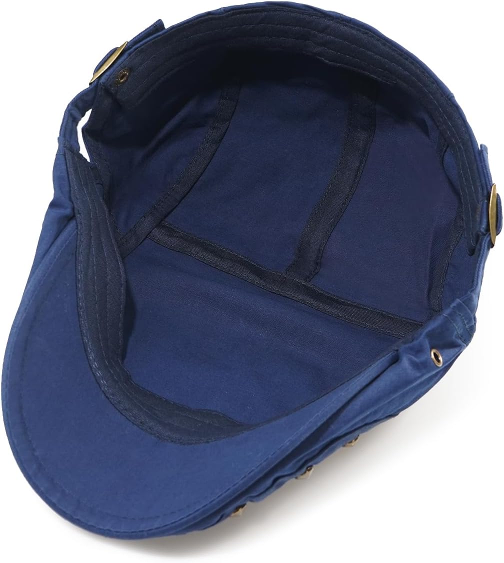 Rivet Newsboy Caps Cotton for Men Flat Ivy Gatsby Cap Irish Cabbie Ivy Driving Hunting Hat - Image 5