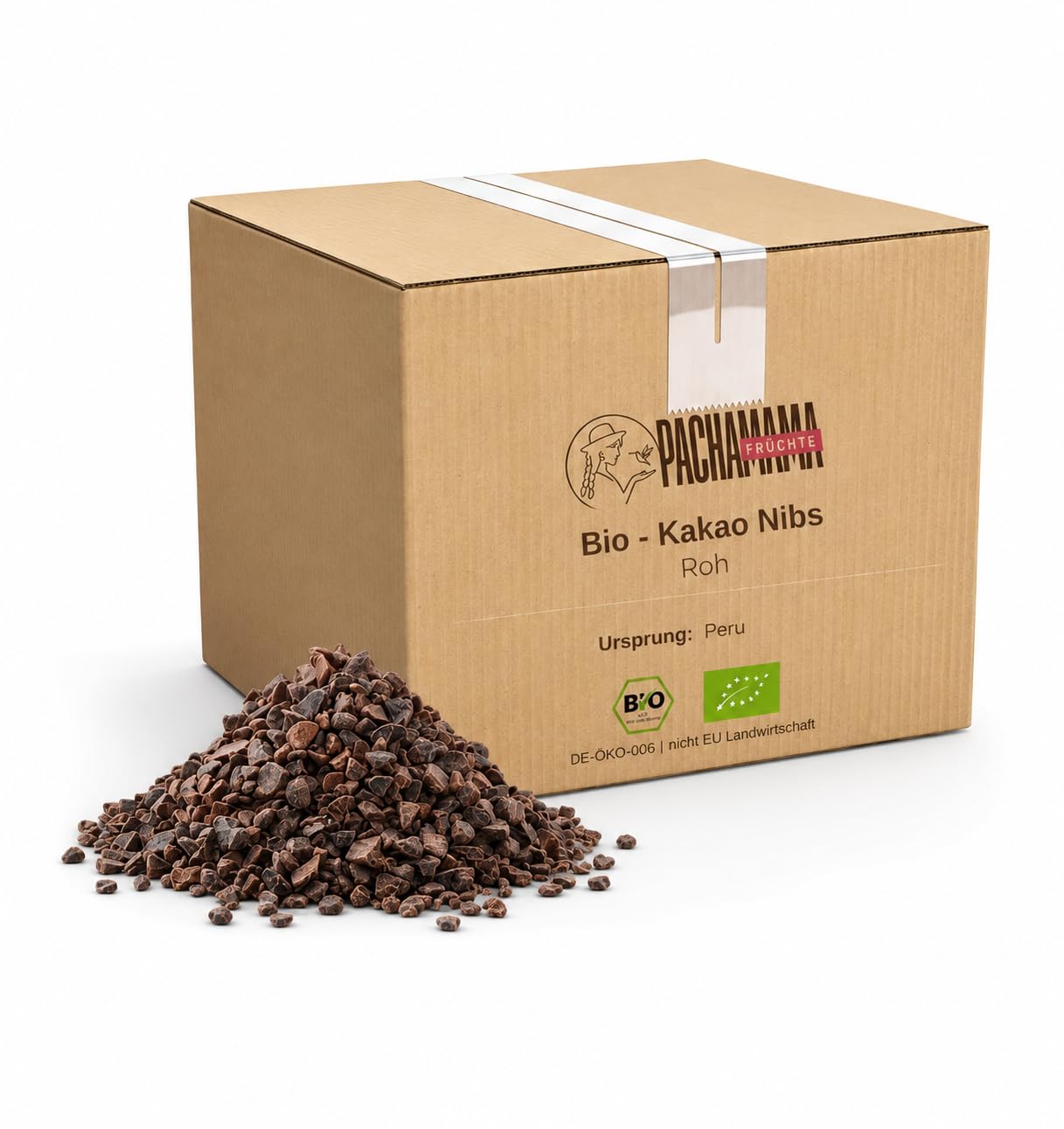 Bio Kakao Nibs aus Peru 15 kg | Vegan | Ohne Zusatsstoffe | Ideal als Porridge Topping, Müsli Topping oder zum Backen