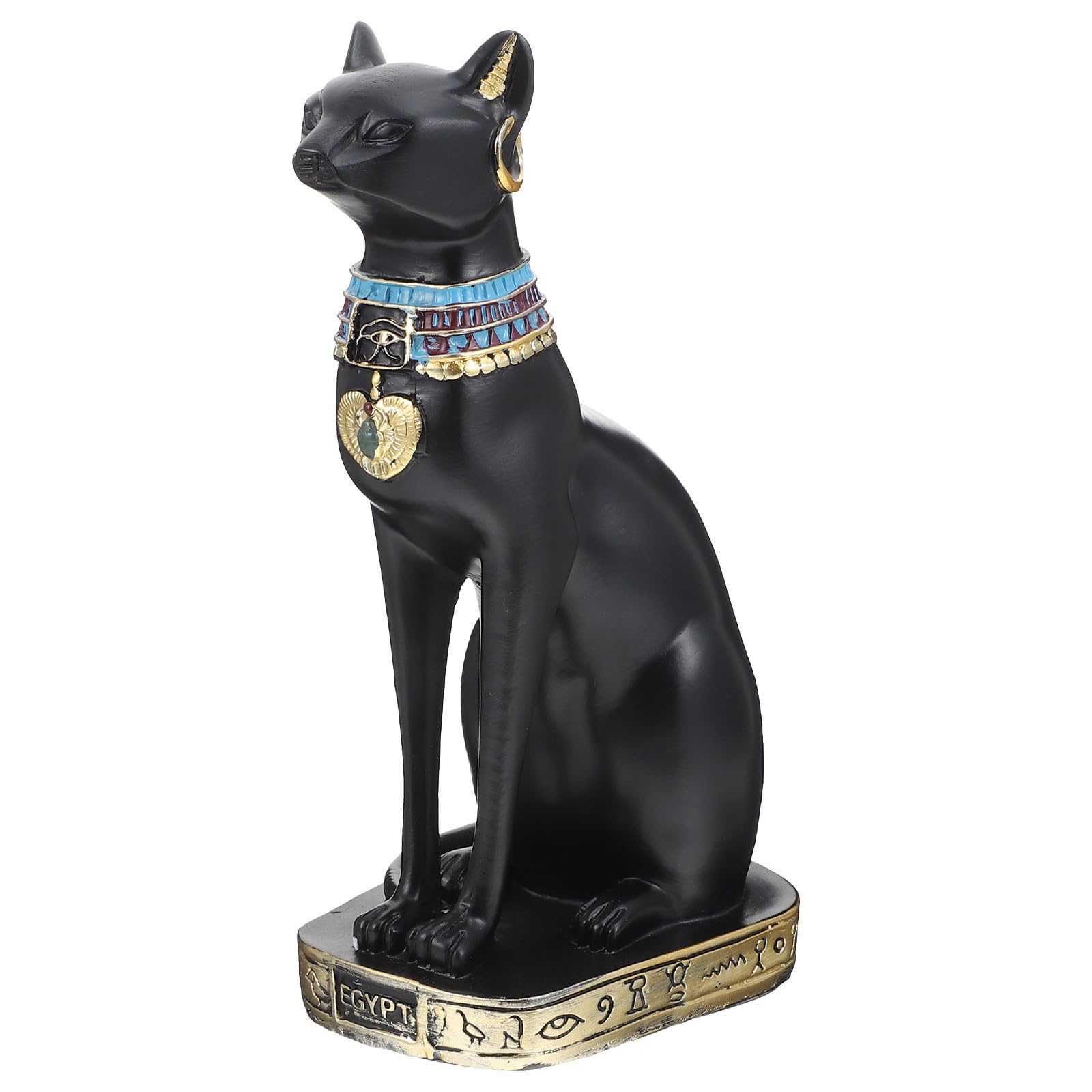 Figurine chat égyptien en résine sculptée aux finitions haut de gamme