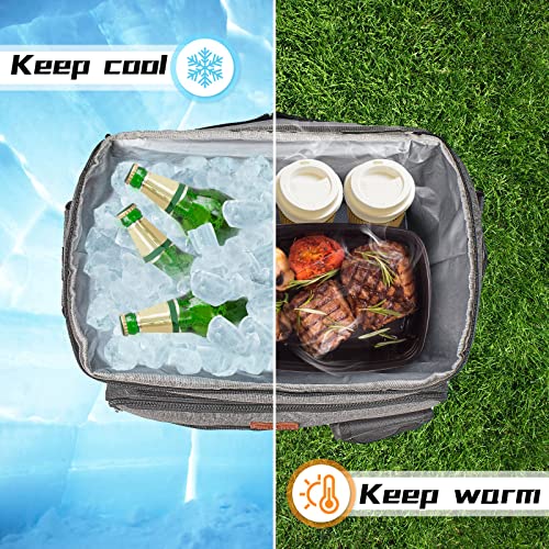 Cooler With Wheels 35 Can Collapsible Rolling Cooler Soft Insulated Roller Cooler Portable Leak Proof Cooler Bag With Wheels And Handle For Camping Hiking Bbq Summer Beach Travel Outdoor Activities #TOP4