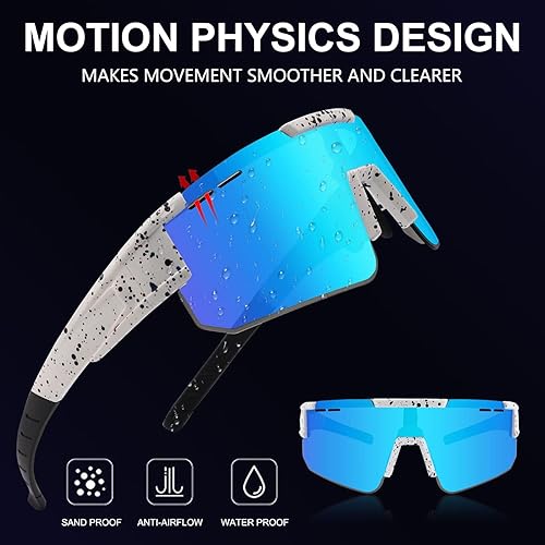 Miniatura 2 de OULAIQI Gafas de sol deportivas de béisbol, gafas de sol con protección UV 400, para hombres y mujeres, para ciclismo, correr, bicicleta