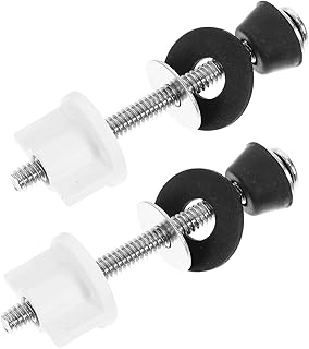 KICHOUSE 2pcs Toilet Seat Screw Set Hinge Stainless Steel Cover Plate