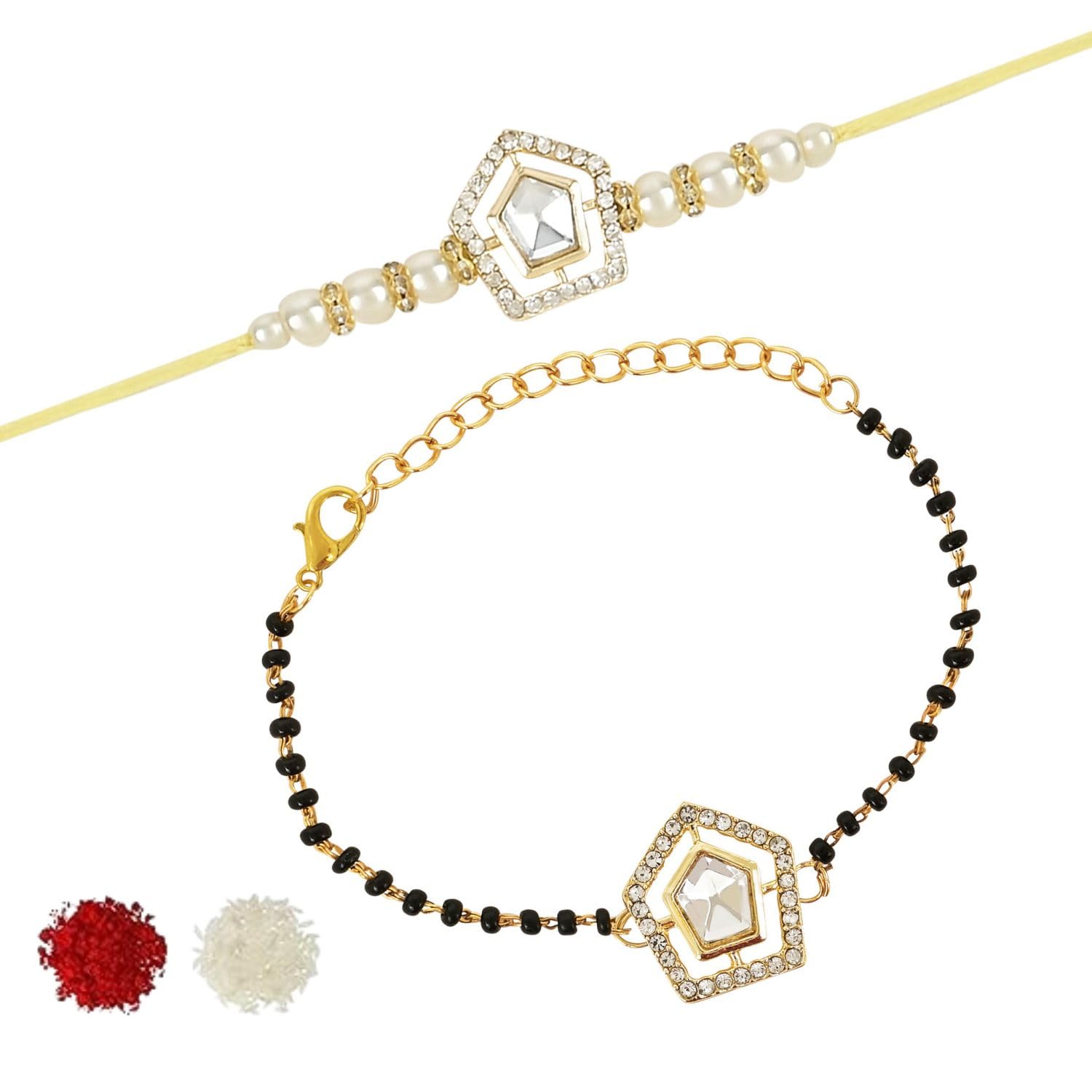 See full amazon price history chart for I Jewels Elegant Kundan Stone Bhaiya Bhabhi Mangalsutra Bracelet Rakhi Set With Roli Chawal & Rakshabandhan Card For Brother/Bro/Men (R136-CO) I Jewels Elegant Kundan Stone Bhaiya Bhabhi Mangalsutra Bracelet Rakhi Set With Roli Chawal & Rakshabandhan Card For Brother/Bro/Men (R136-CO) (B0CBVHNZNB) Amazon Price History, Amazon Price Tracker